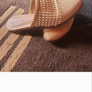 Light Tan Woven Mules